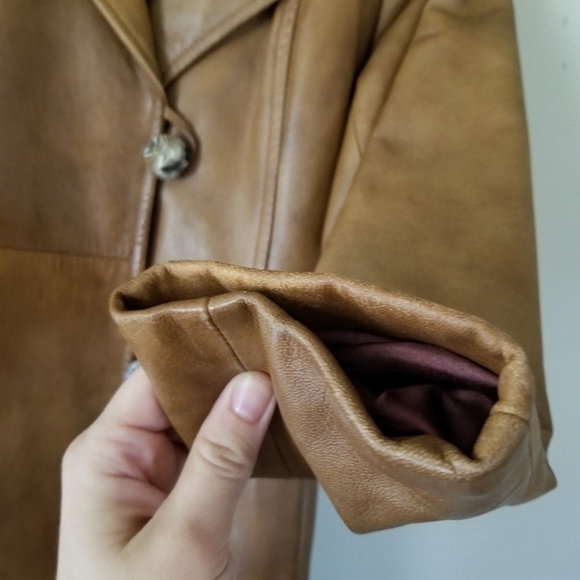 VINTAGE 1970s Belted Leather Long Trench Jacket for Women Size XS Rajac Canada - Picture 7 of 14